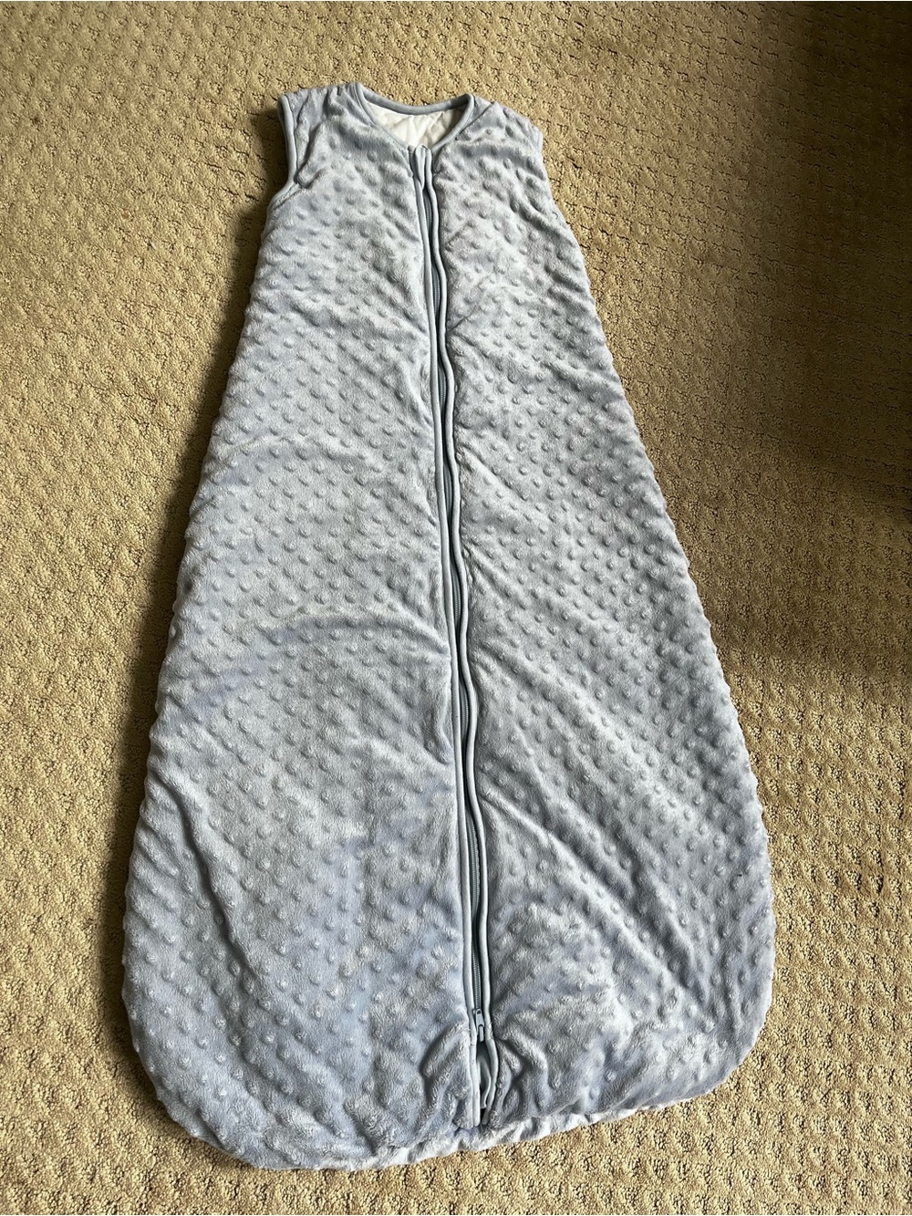 Baby in a Bag - 2.5 togs quilted winter sleep sack - Minky Blue